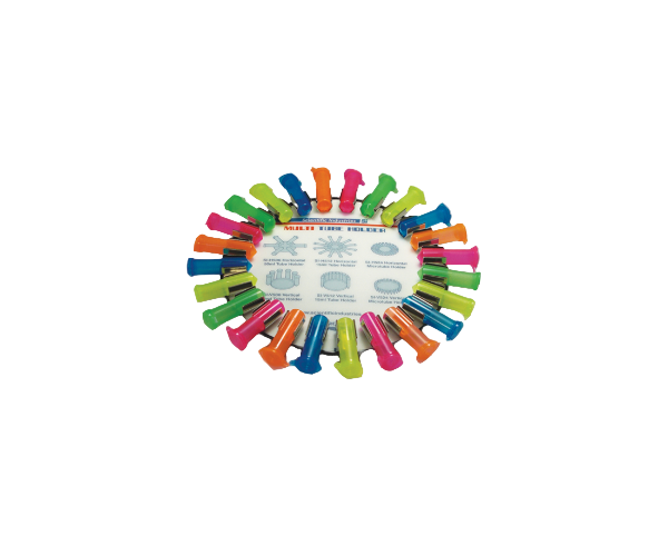 Set of colorful paper clips on a white background