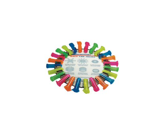 Set of colorful paper clips on a white background