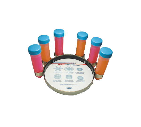 Colorful ice cube trays with blue lids on a white background