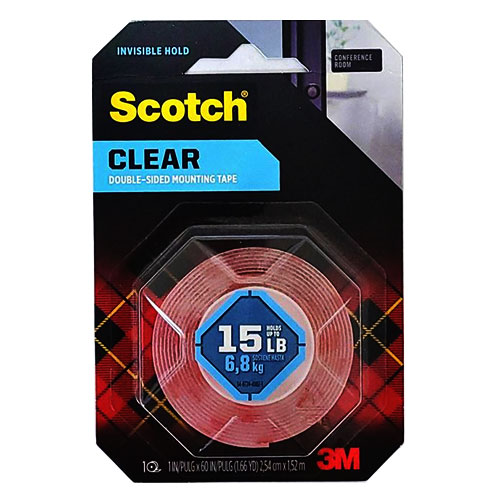 Scotch double-sided mounting tape packaging with visible 3M branding